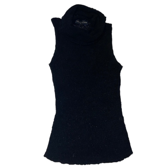 Tristán & Iseut Black Vintage Knit Cowl Neck Sleeveless Top - Women’s Size XS - Picture 2 of 9
